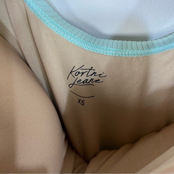 Kortni Jeane Teal Mint Ribbed ruffle one piece swimsuit modest full coverage - Picture 6 of 6